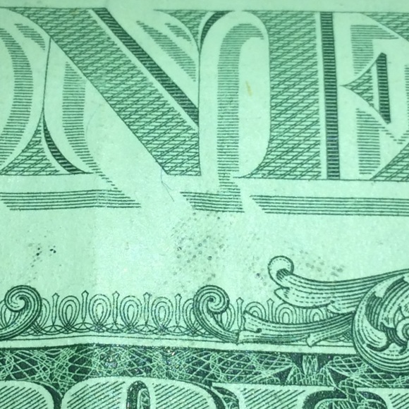 Scarce Error Ink Bleedthrough Both Sides $1 Dollar - Picture 5 of 7